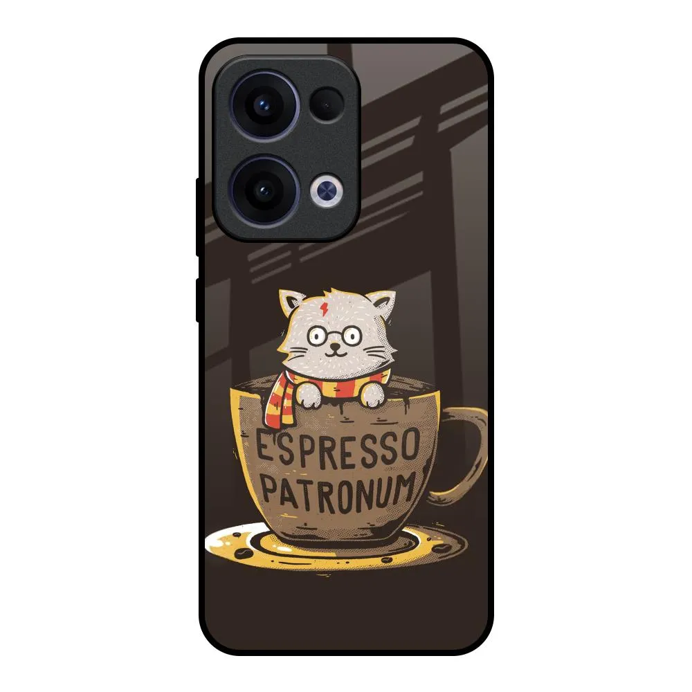Tea With Kitty Glass Case For Oppo Reno13 5G Modern Minimalism Durable Finish Layer