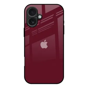 Classic Burgundy Glass Case for iPhone 17 Protective Structure