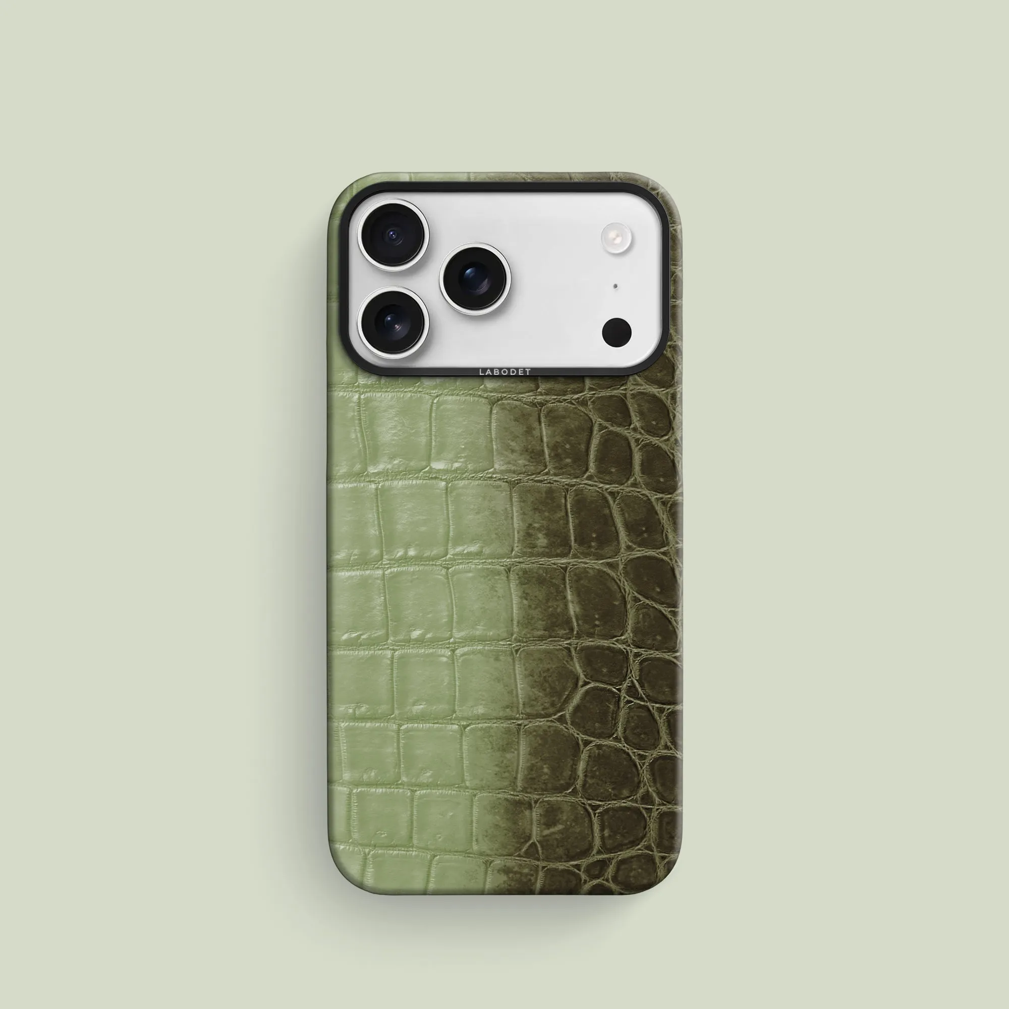 Colorful Pattern Textured Comfort Classic Case Celadon Green For iPhone 17 Pro In Himalayan Crocodile