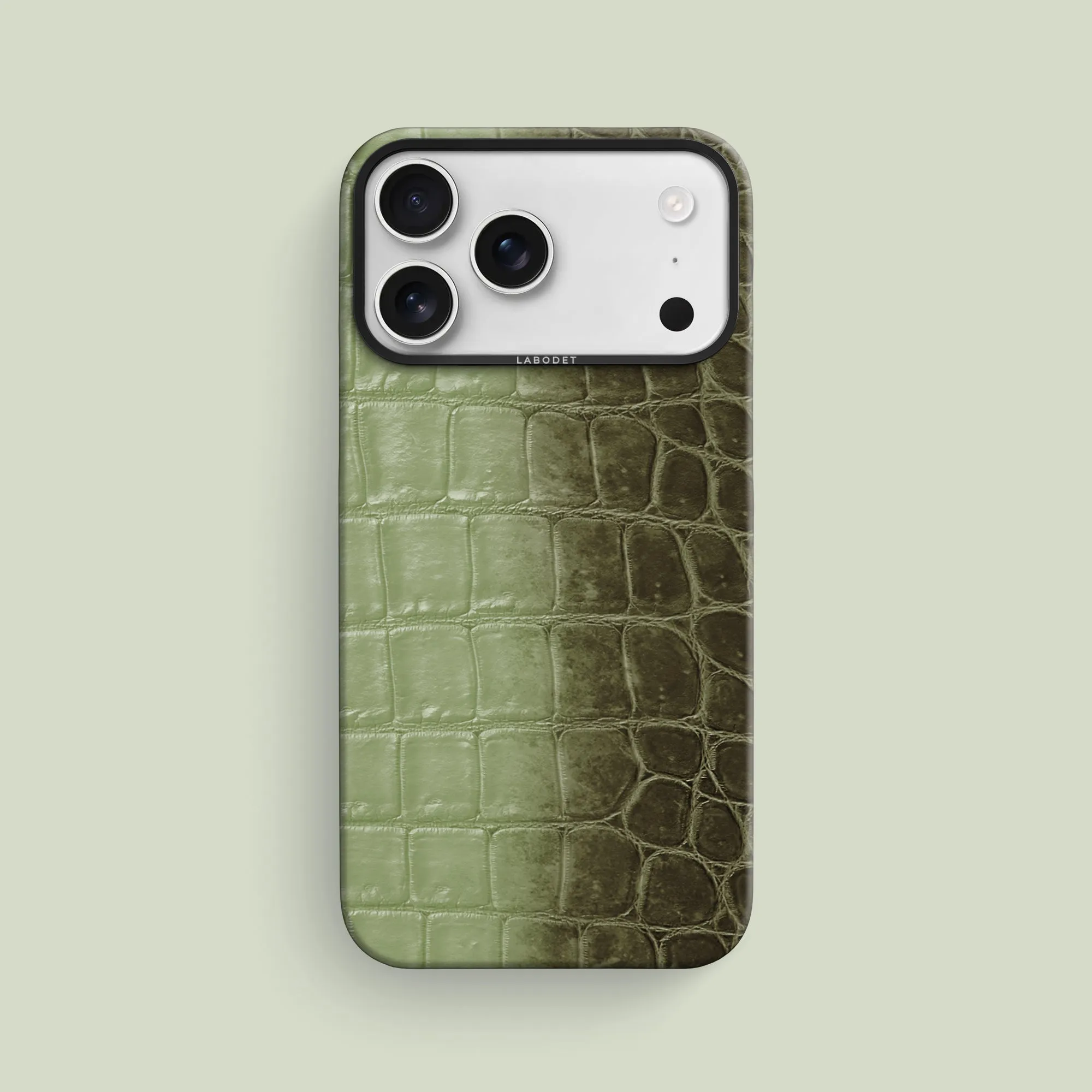Classic Case Celadon Green For iPhone 17 Pro Max In Himalayan Crocodile Handcrafted Design