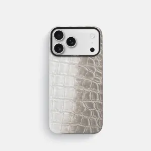 Classic Case For iPhone 17 Pro In Himalayan Crocodile Luxury Detail Light Build
