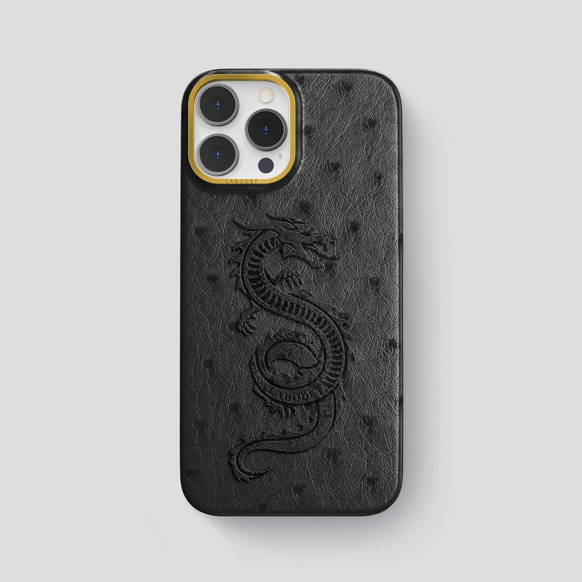 Lightweight Grip Magnetic Mount Classic Case With Carbon Dragon For iPhone 14 Pro Max In Ostrich