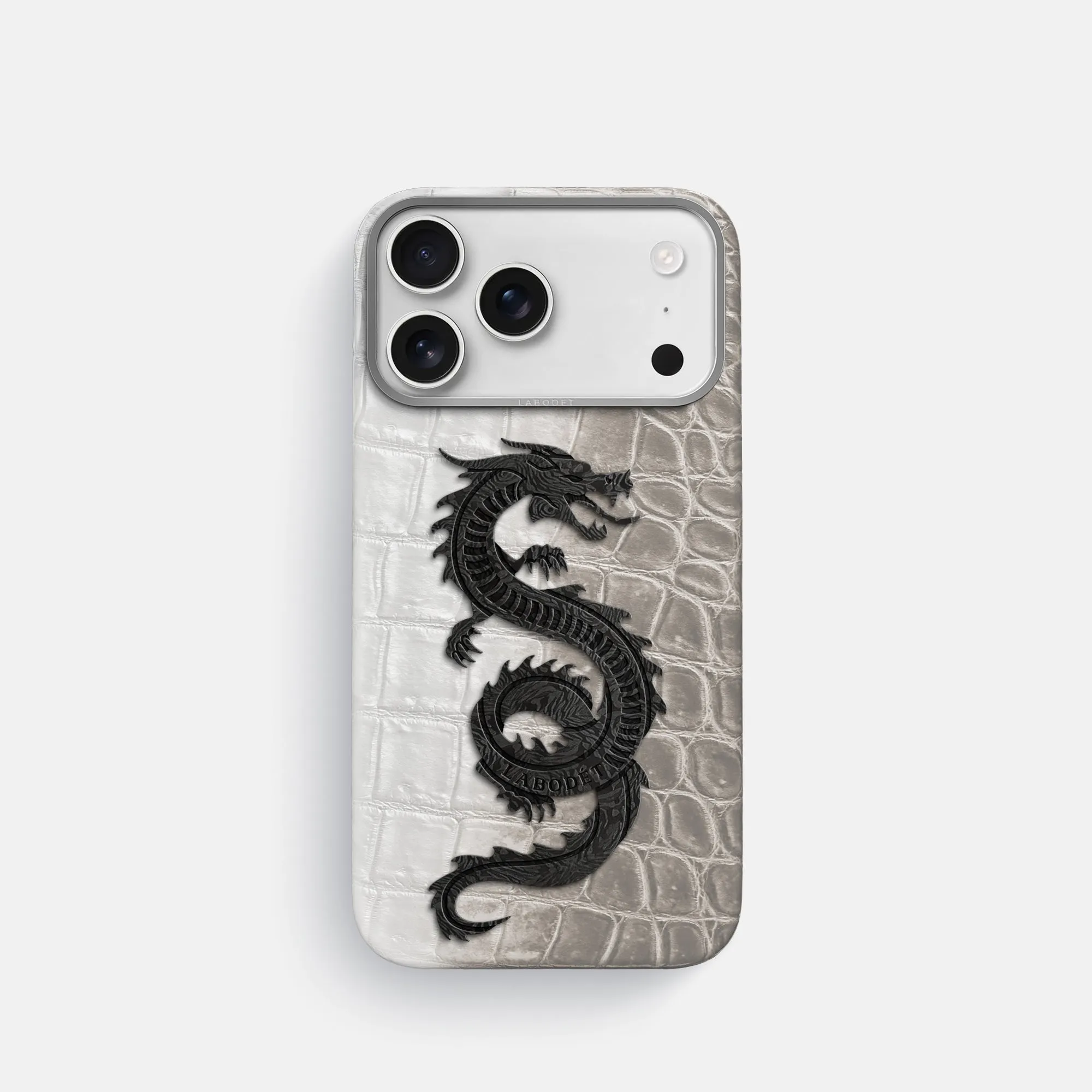 High-End Detail Modern Accessory Classic Case With Carbon Dragon For iPhone 17 Pro In Himalayan Crocodile