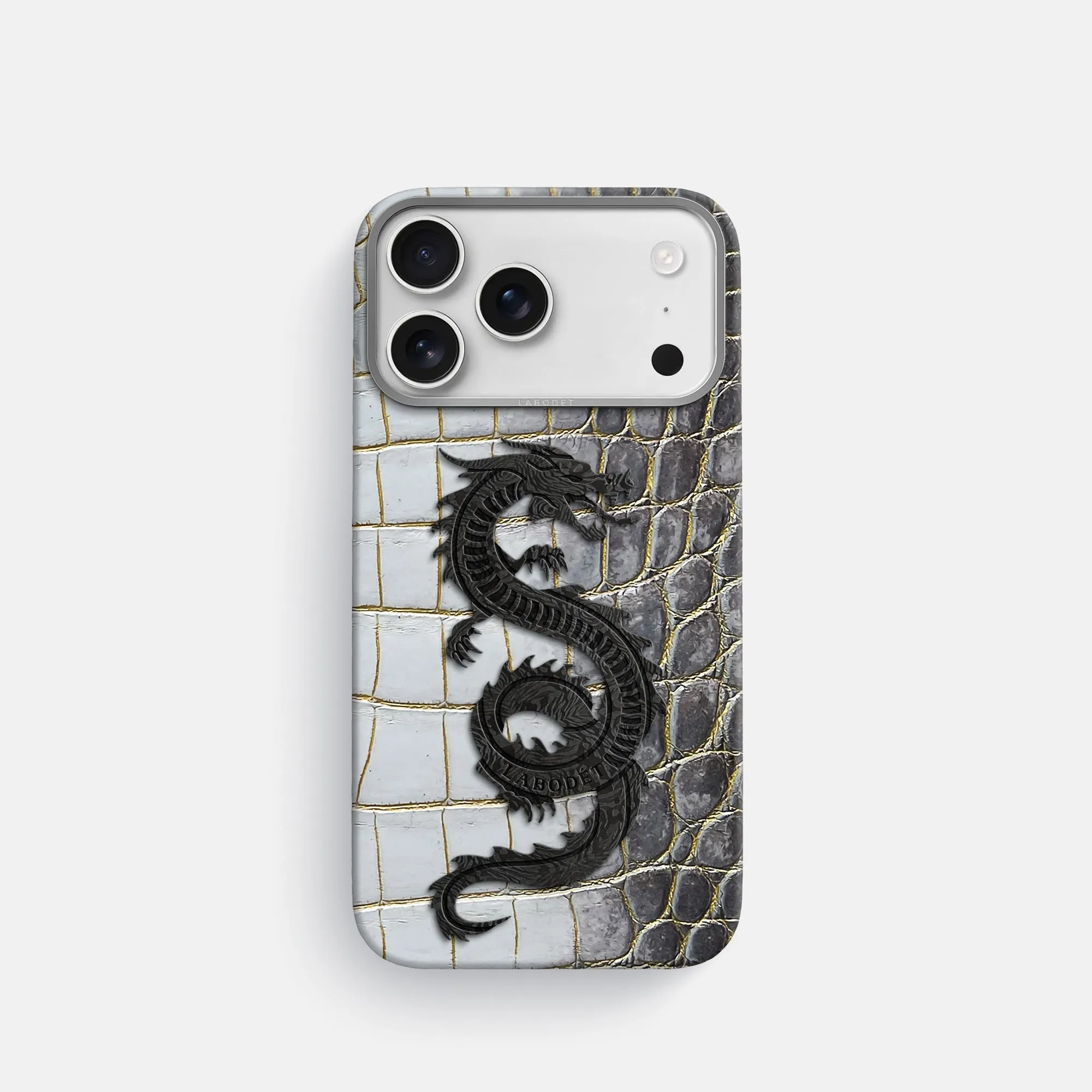 Classic Case With Carbon Dragon For iPhone 17 Pro In Himalayan Crocodile Protective Shell Design