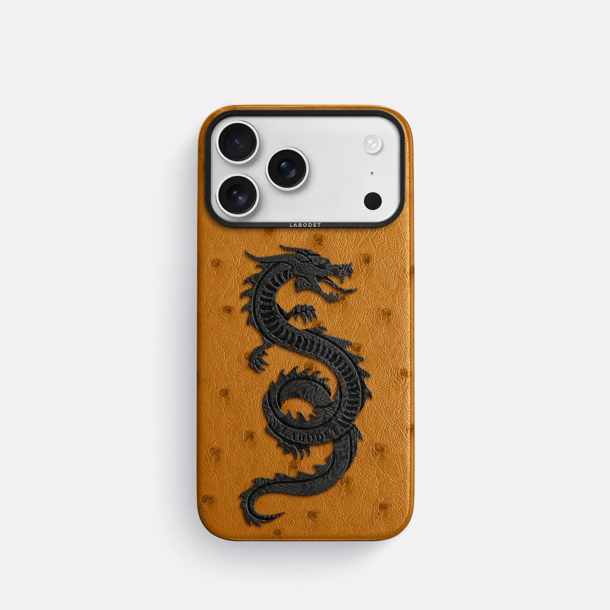 Classic Case With Carbon Dragon For iPhone 17 Pro In Ostrich Elegant Build Texture