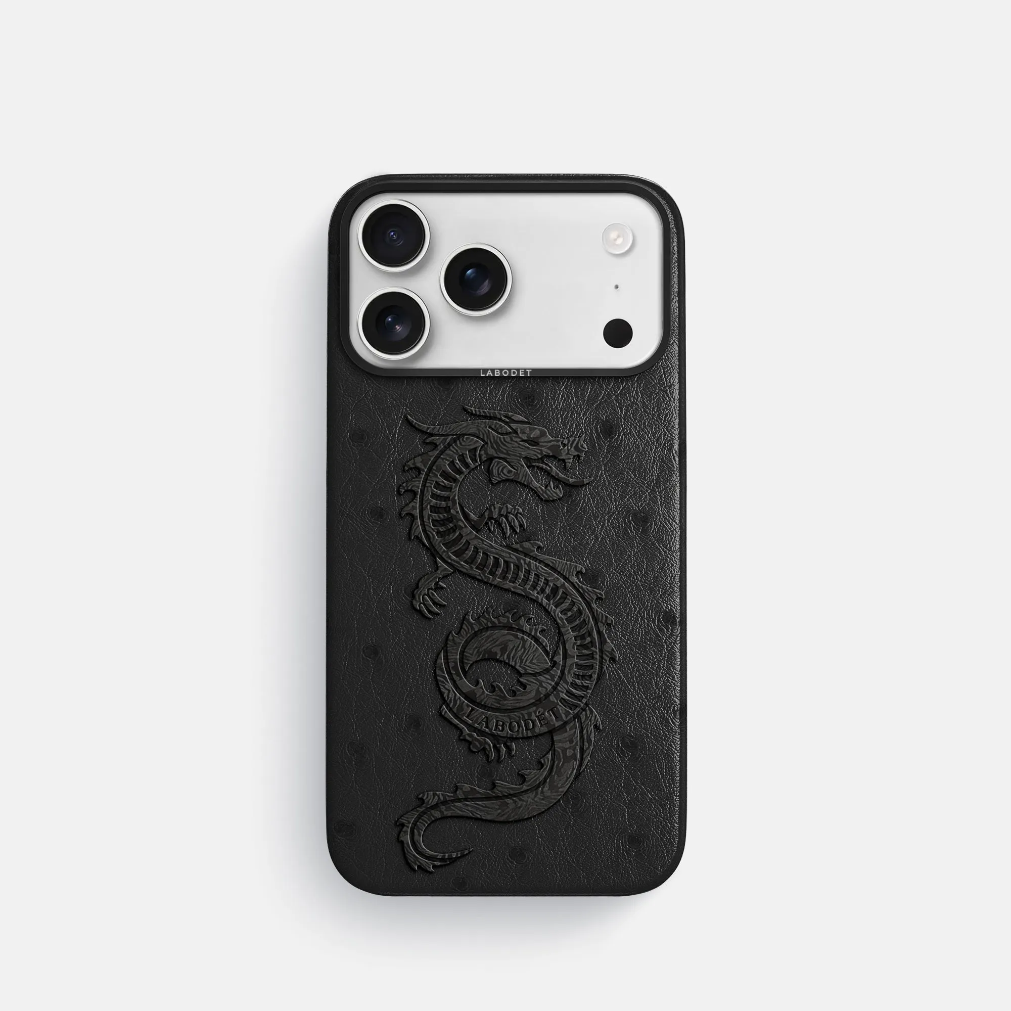 Classic Case With Carbon Dragon For iPhone 17 Pro In Ostrich Professional Look Office Accessory