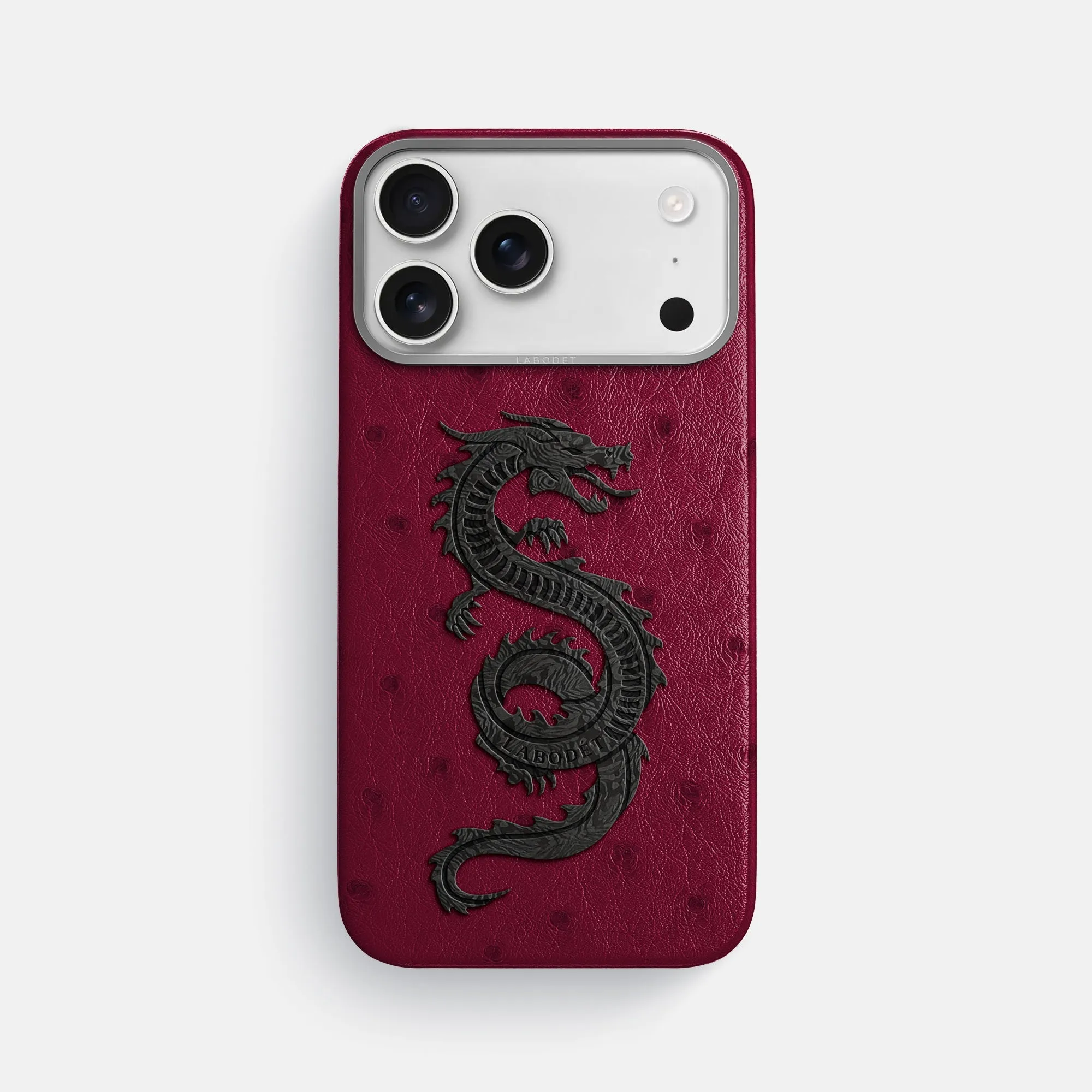 Durable Build Texture Classic Case With Carbon Dragon For iPhone 17 Pro Max In Ostrich
