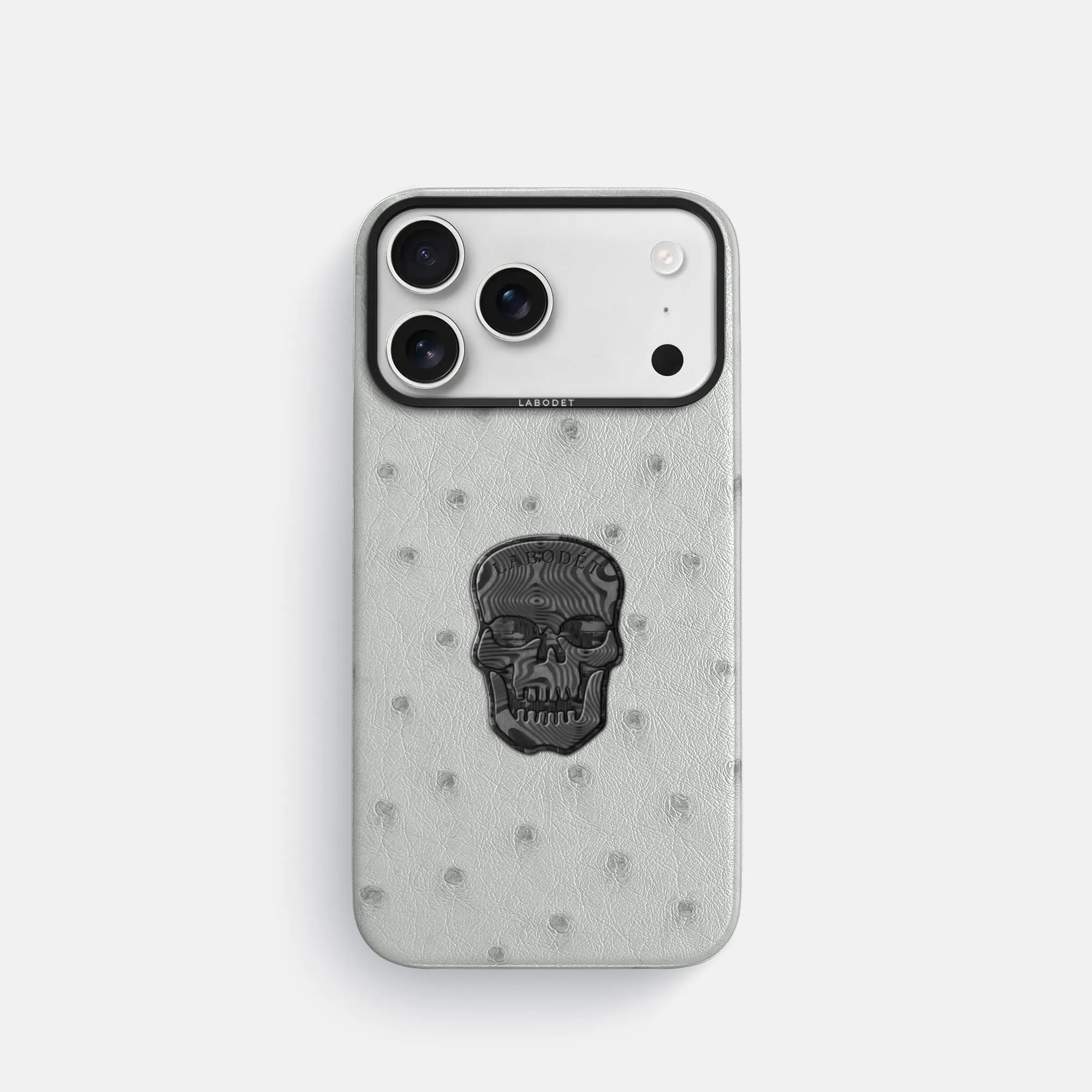 Classic Case With Carbon Skull For iPhone 17 Pro In Ostrich Clear Frame Durable Design