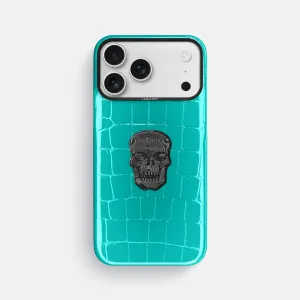 Shock shield Polished Texture Classic Case With Carbon Skull For iPhone 17 Pro Max In Shiny Alligator