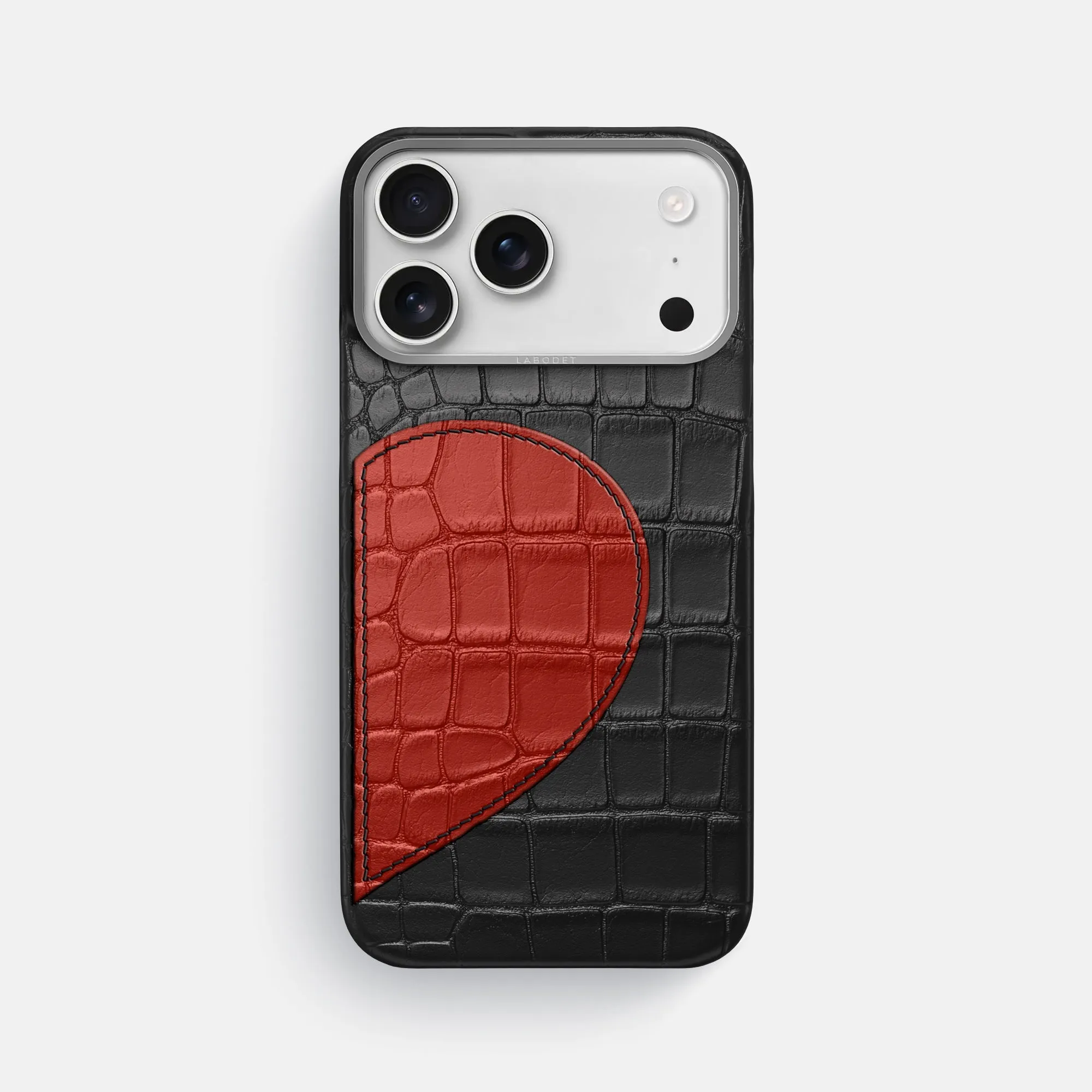 Sleek Guard Fashion Texture Classic Case With Half Heart - Right For iPhone 17 Pro Max In Alligator