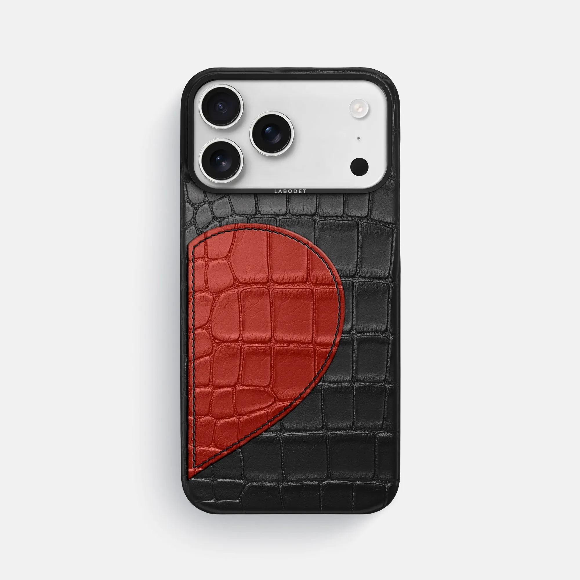 Classic Case With Half Heart - Right For iPhone 17 Pro Max In Alligator Polished Texture Design Impact Cushion