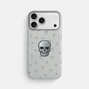 Non slip grip Classic Case With Titanium Skull For iPhone 17 Pro Max In Ostrich
