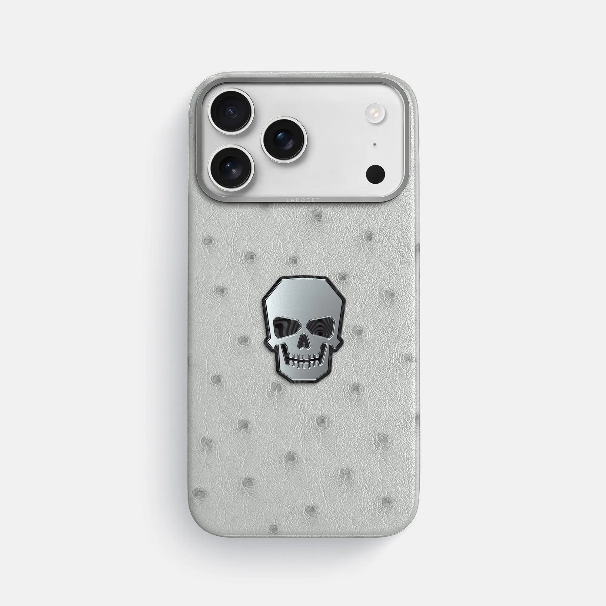 Non slip grip Classic Case With Titanium Skull For iPhone 17 Pro Max In Ostrich