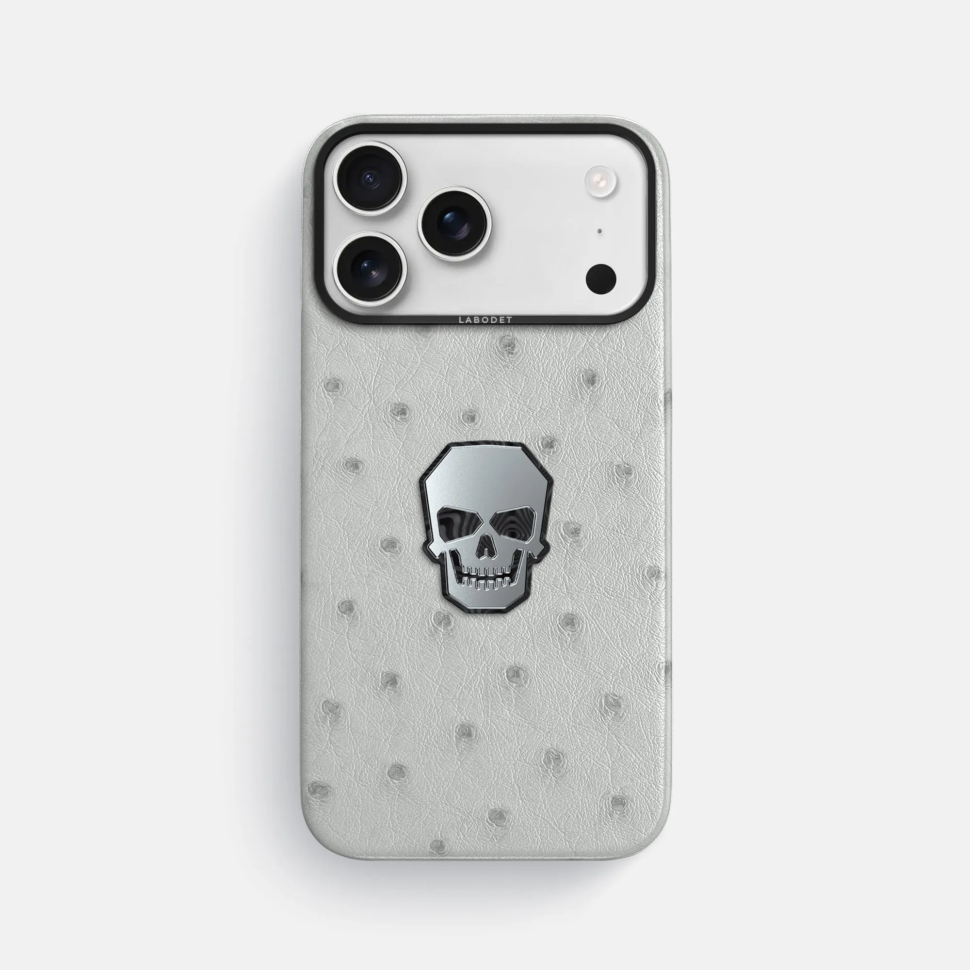 Shock Absorbing Smooth Design Classic Case With Titanium Skull For iPhone 17 Pro Max In Ostrich