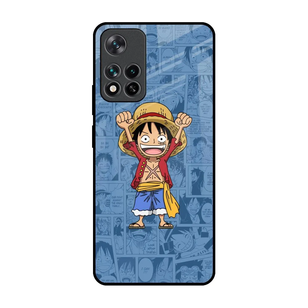 Creative Artwork Tactile Buttons Chubby Anime Glass Case for Mi 11i