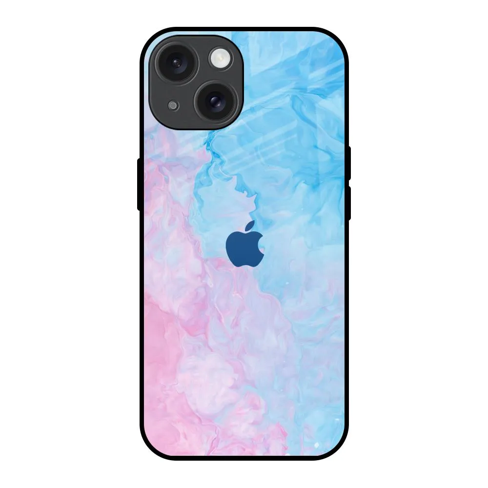 Lightweight Shell Mixed Watercolor Glass Case for iPhone 15