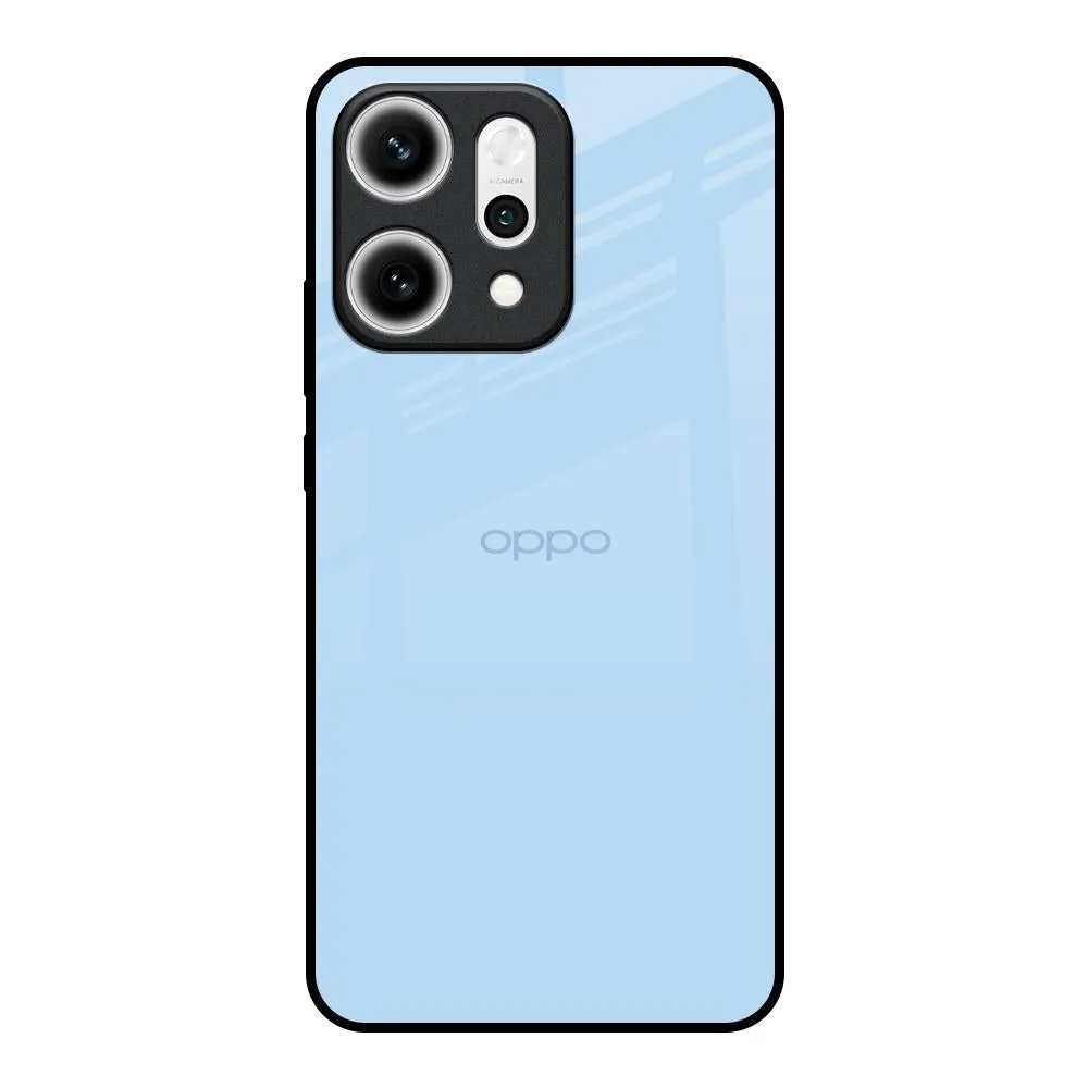 Pastel Sky Blue Glass Case for Oppo Reno14 5G Gradient Finish