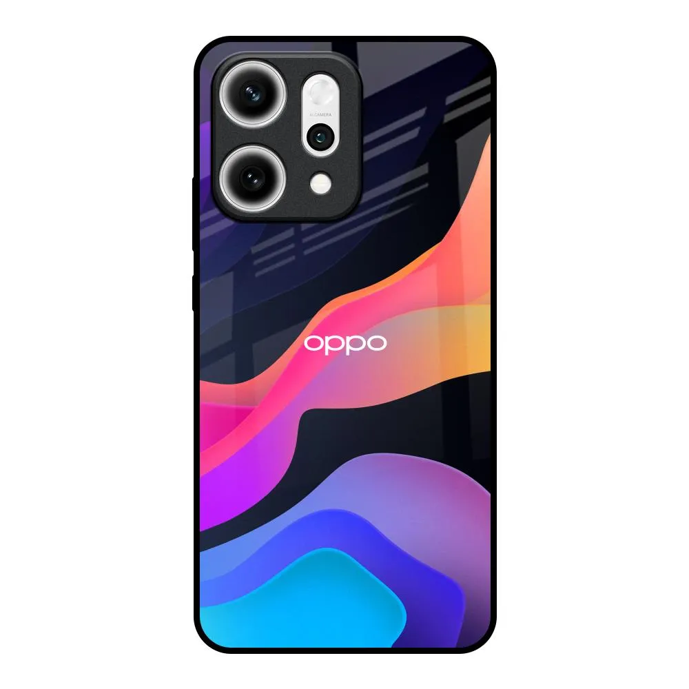 Comfort Finish Vivid Surface Colorful Fluid Glass Case for Oppo Reno14 5G
