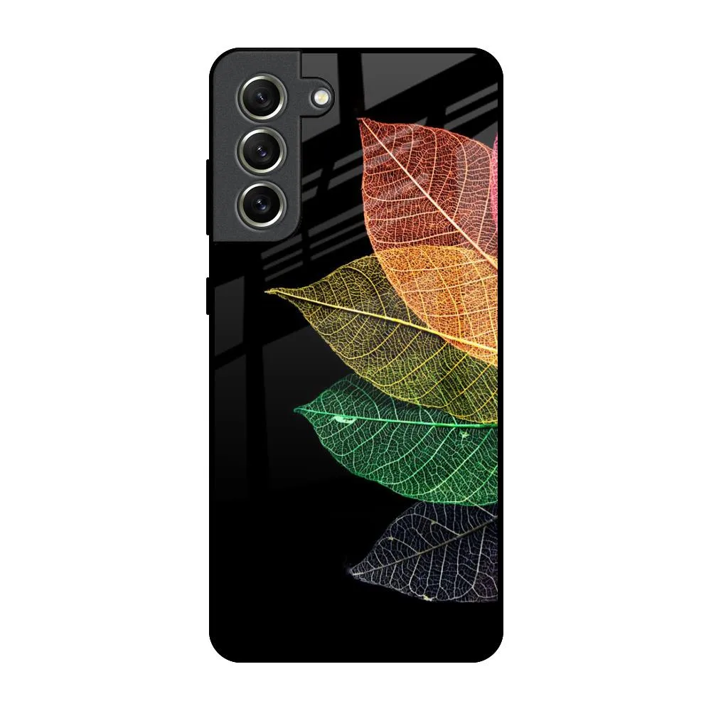 Sleek Guard Colorful Leaves Glass Case for Samsung Galaxy S21 FE 5G