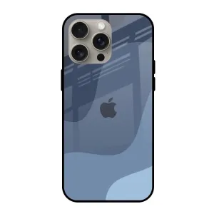 Smooth Fit Navy Blue Ombre Glass Case for iPhone 15 Pro Max