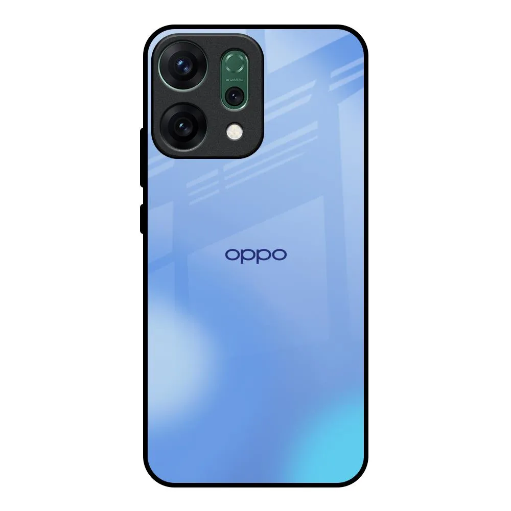 Raised Edges Vibrant Blue Texture Glass Case for Oppo Reno14 Pro 5G