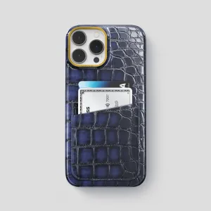Double Card Case For iPhone 14 Pro Max In Patina Alligator Durable Accessory