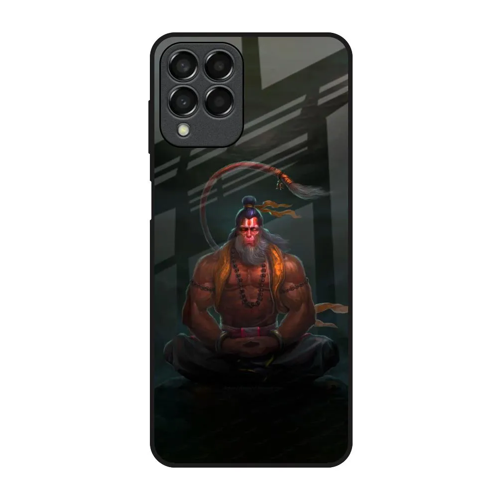Protective Corner High Durability Lord Hanuman Animated Glass Case for Samsung Galaxy M53 5G
