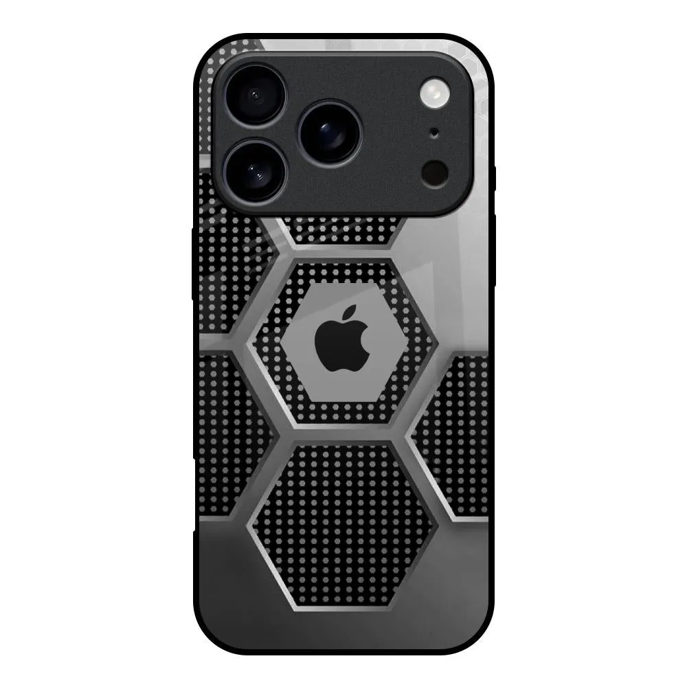 Creative Pattern Trendy Pattern Hexagon Style Glass Case For iPhone 17 Pro