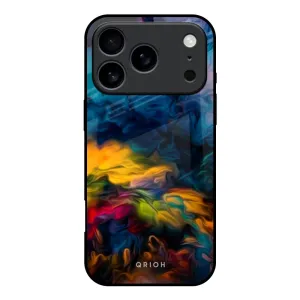 Multicolor Oil Painting Glass Case for iPhone 17 Pro Precision Cutouts Comfort Texture Layer