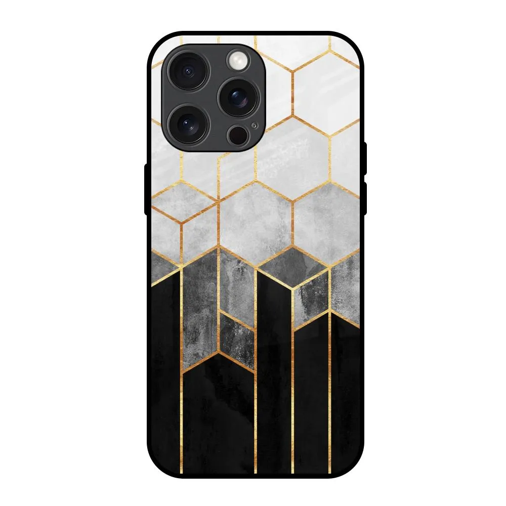 Tricolor Pattern Glass Case for iPhone 15 Pro Max Drop Defense Hybrid Build