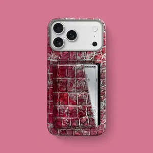 Double Card Case 1/1 Garnet For iPhone 17 Pro Max In Alligator Vibrant pattern