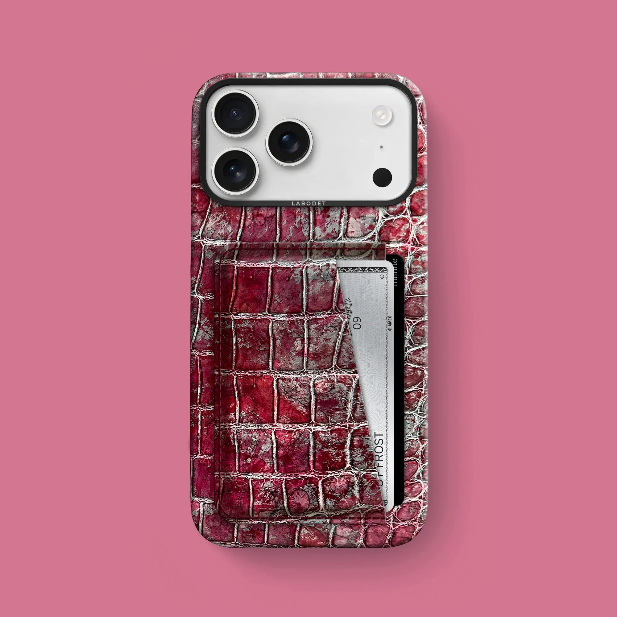 Comfort Build Refined Texture Double Card Case 1/1 Garnet For iPhone 17 Pro Max In Alligator