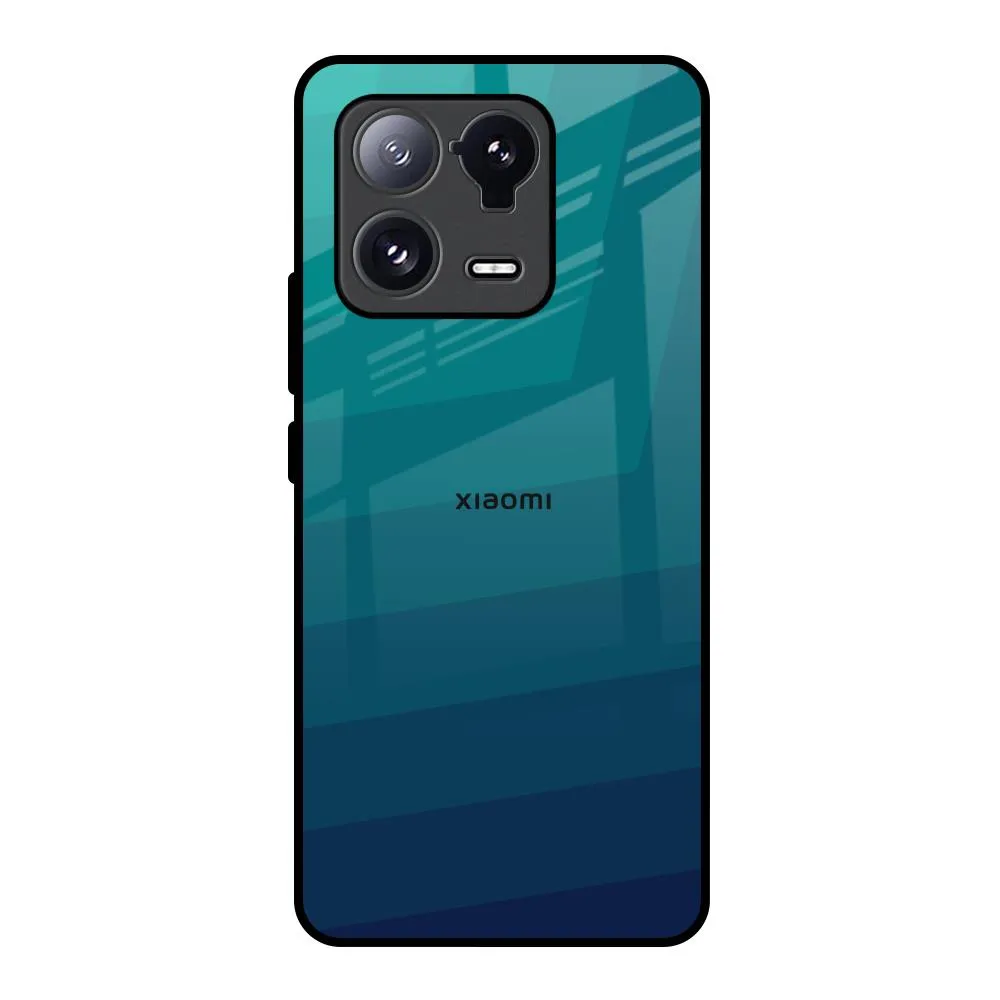 Green Triangle Pattern Glass Case for Mi 13 Pro Refined Finish