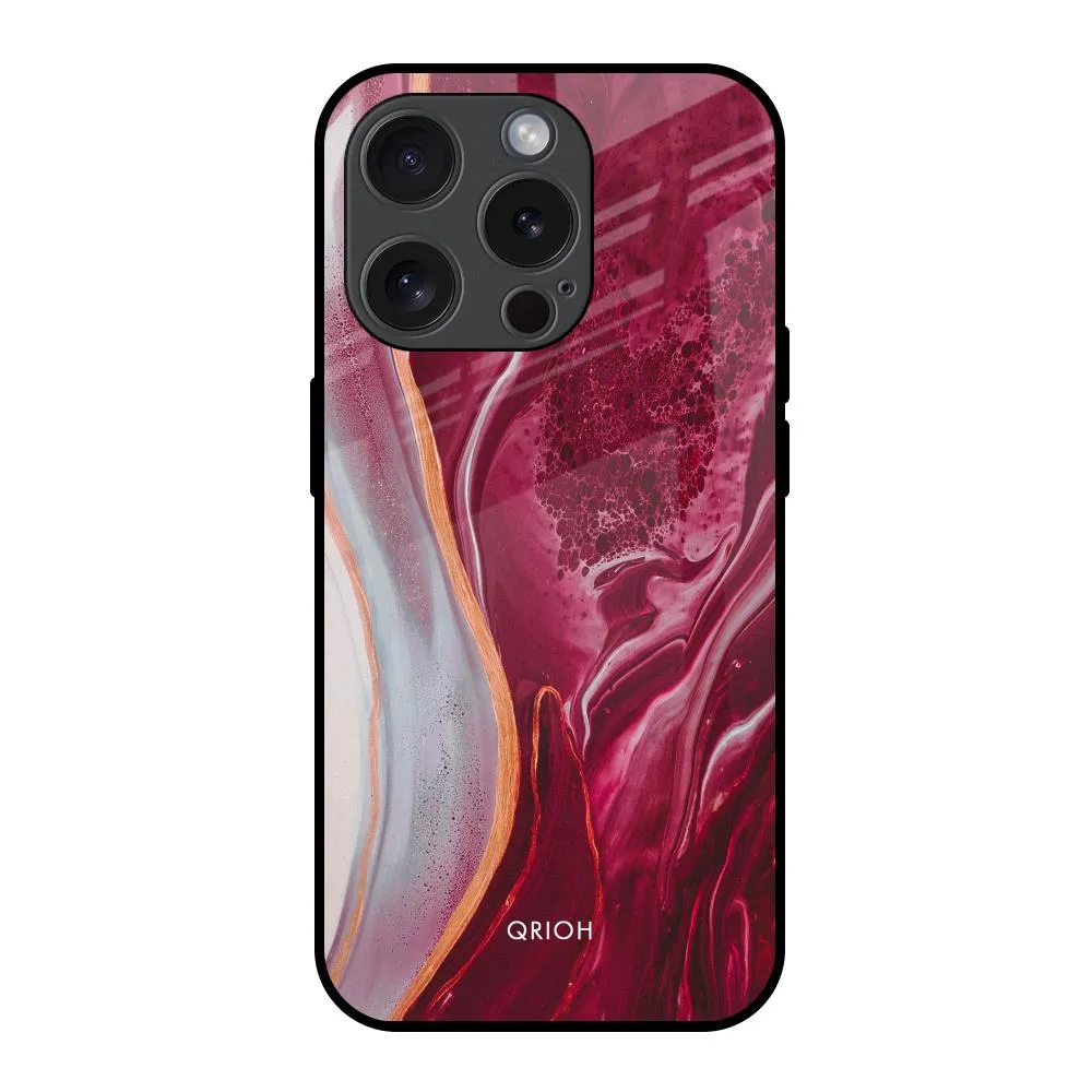 Crimson Ruby Glass Case for iPhone 15 Pro Tough Grip