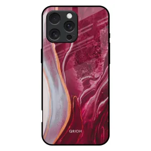 Crimson Ruby Glass Case for iPhone 16 Pro Max Minimalist Aesthetic