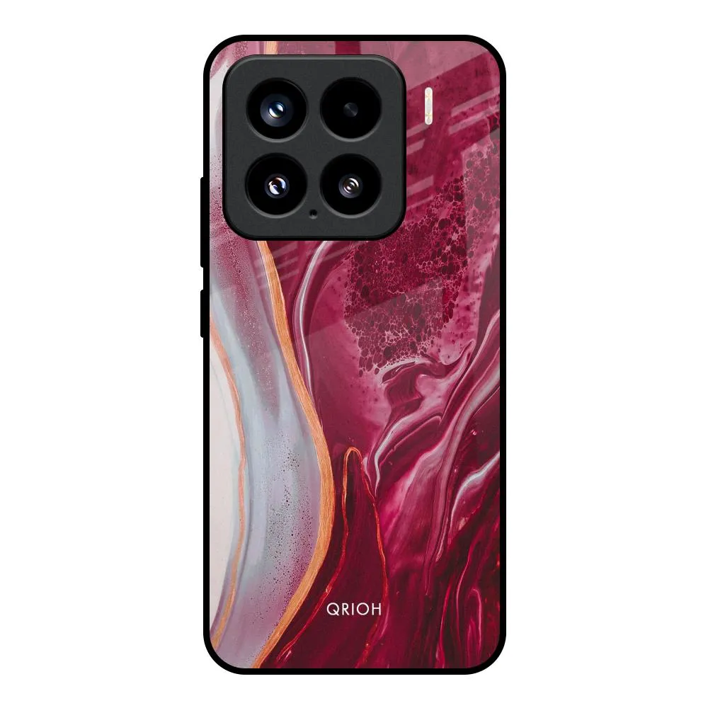 Light Edge Urban Fashion Crimson Ruby Glass Case for Mi 15 5G