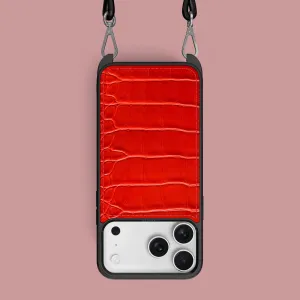Crossbody Sport Case Deep Coral For iPhone 17 Pro Max In Alligator Comfort Edge Modern Function