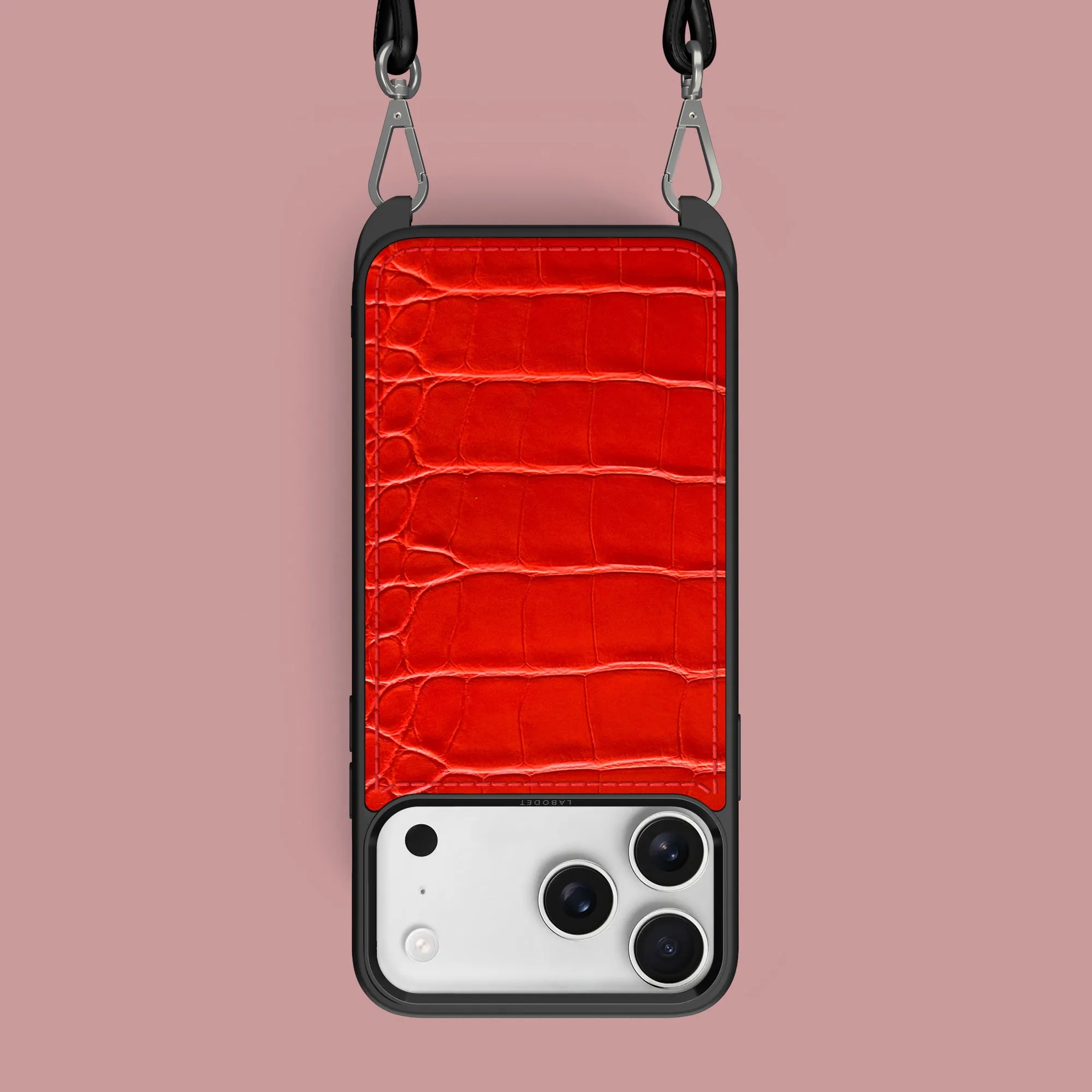 Crossbody Sport Case Deep Coral For iPhone 17 Pro Max In Alligator Comfort Edge Modern Function