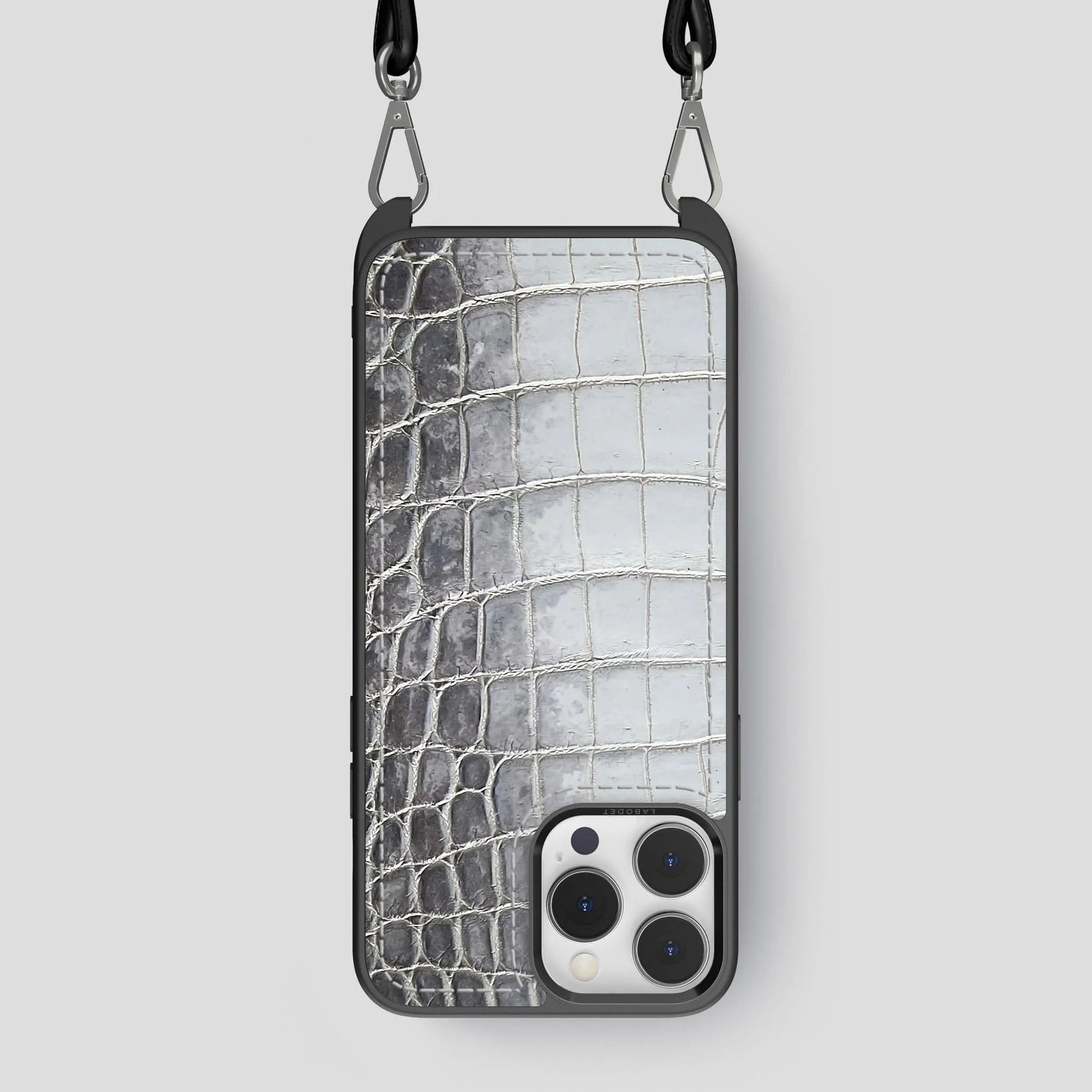 Outdoor Travel Hybrid Texture Crossbody Sport Case For iPhone 14 Pro Max In Himalayan Crocodile