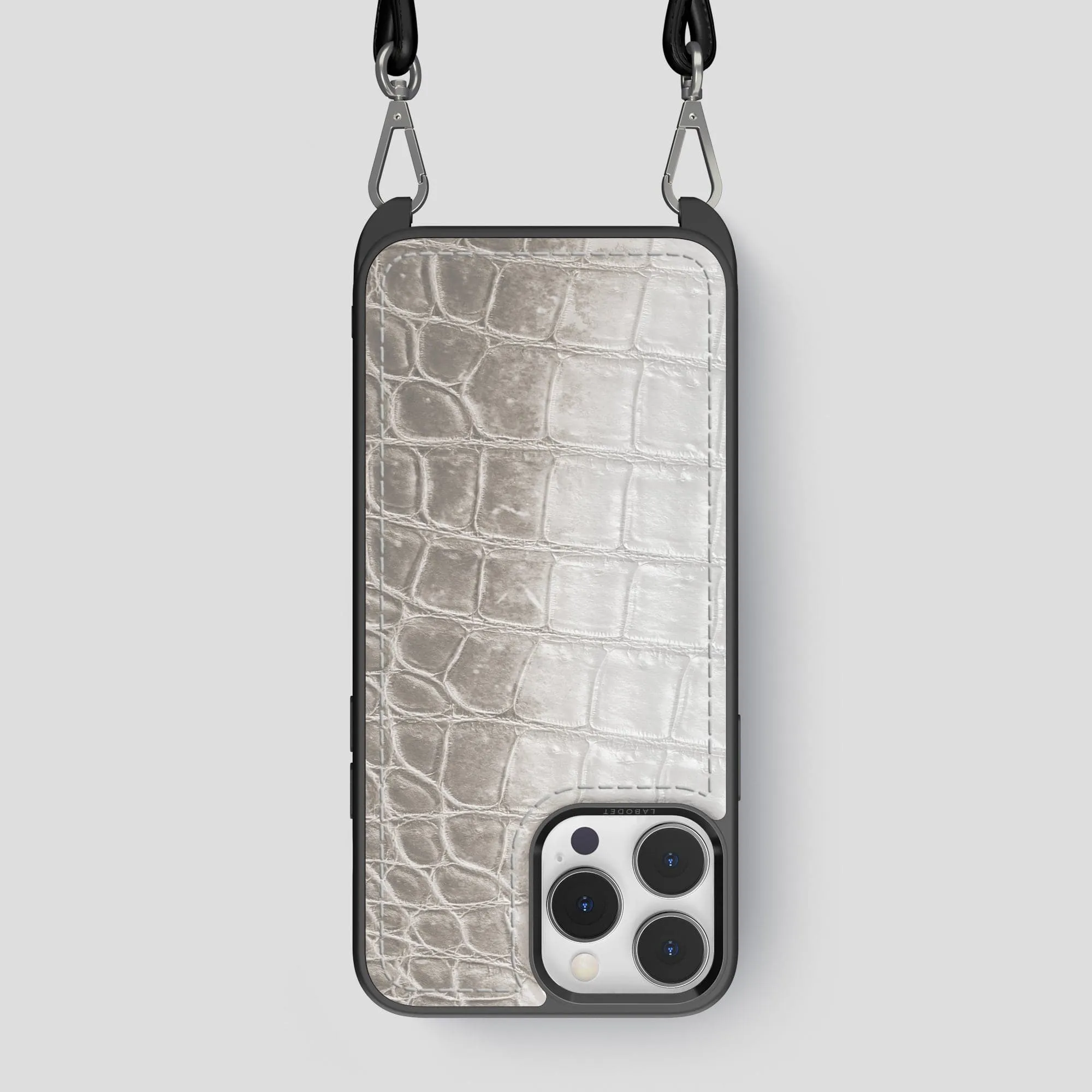 Matte Pattern Layer Crossbody Sport Case For iPhone 14 Pro Max In Himalayan Crocodile