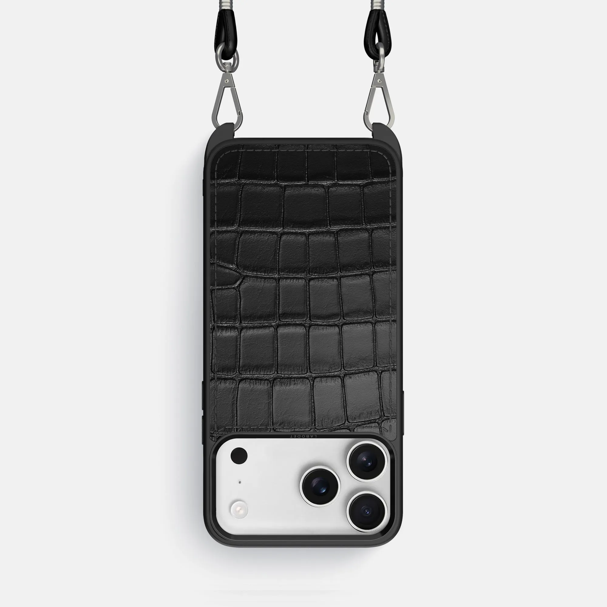Crossbody Sport Case For iPhone 17 Pro In Alligator Smooth Finish Touch Smooth Shape