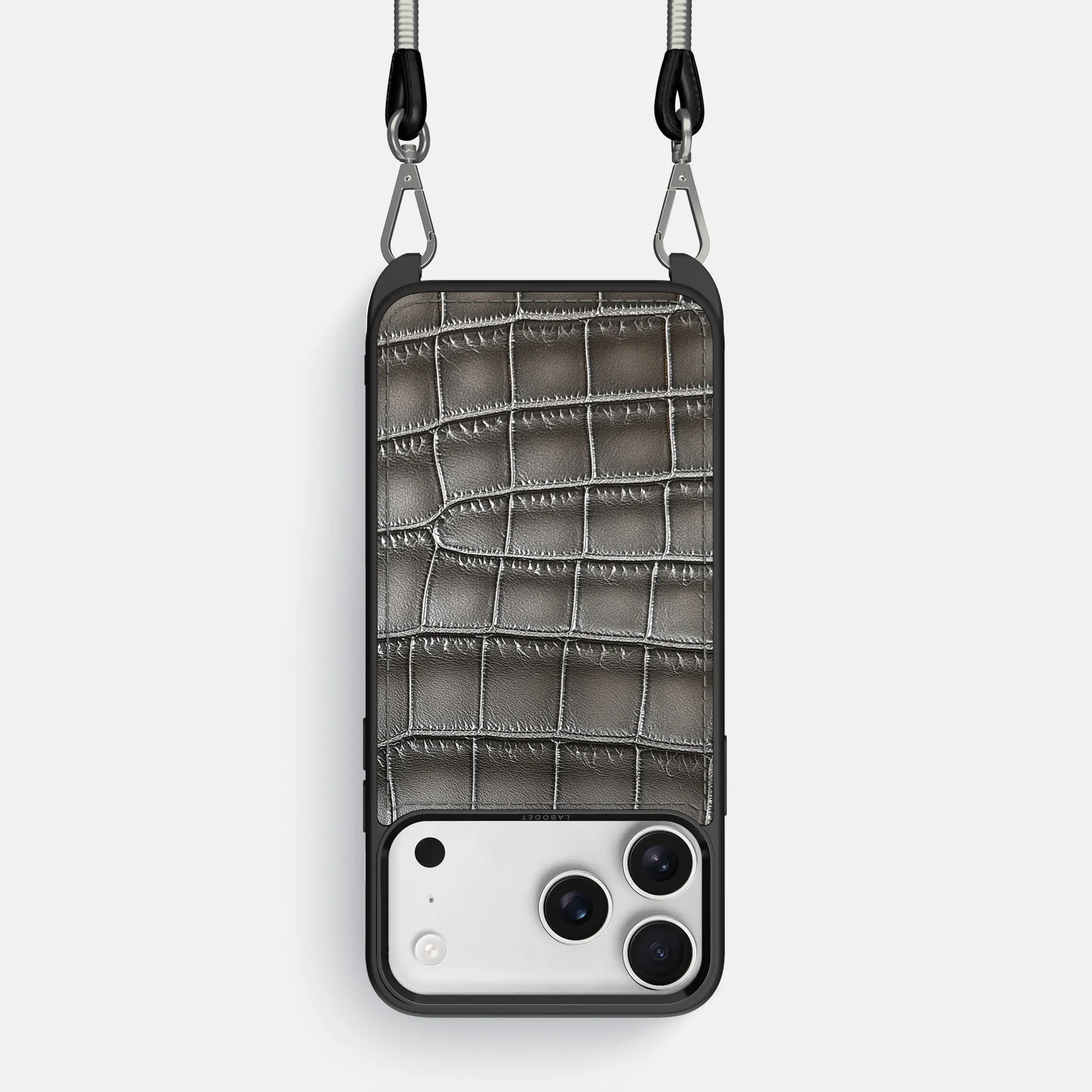 Versatile Design Premium Surface Texture Crossbody Sport Case For iPhone 17 Pro In Patina Alligator