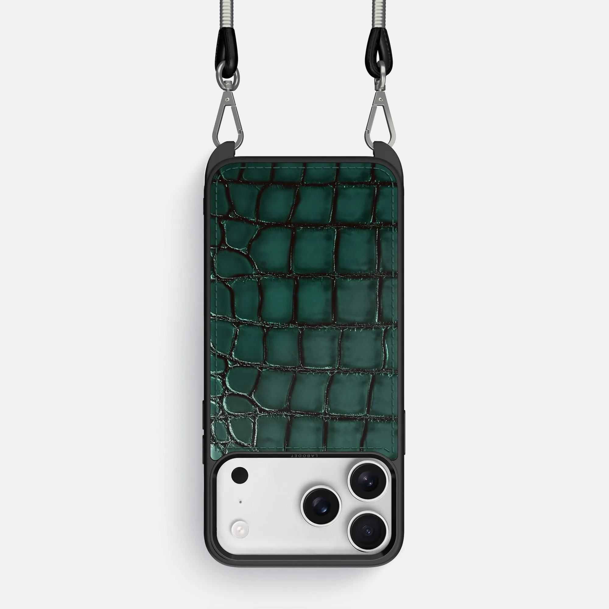 Urban Style Classic Frame Crossbody Sport Case For iPhone 17 Pro In Patina Alligator