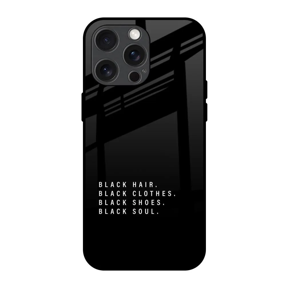 Black Soul Glass Case for iPhone 15 Pro Max Vivid Gradient