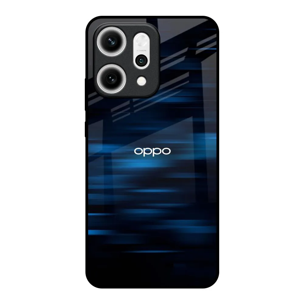 Blue Rough Abstract Glass Case for Oppo Reno14 5G Vibrant pattern Fashionable Texture