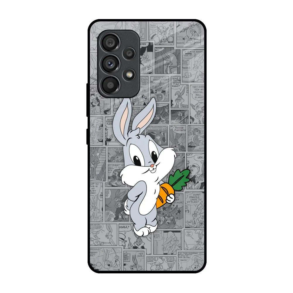 Cute Baby Bunny Glass Case for Samsung Galaxy A53 5G Minimal Edge