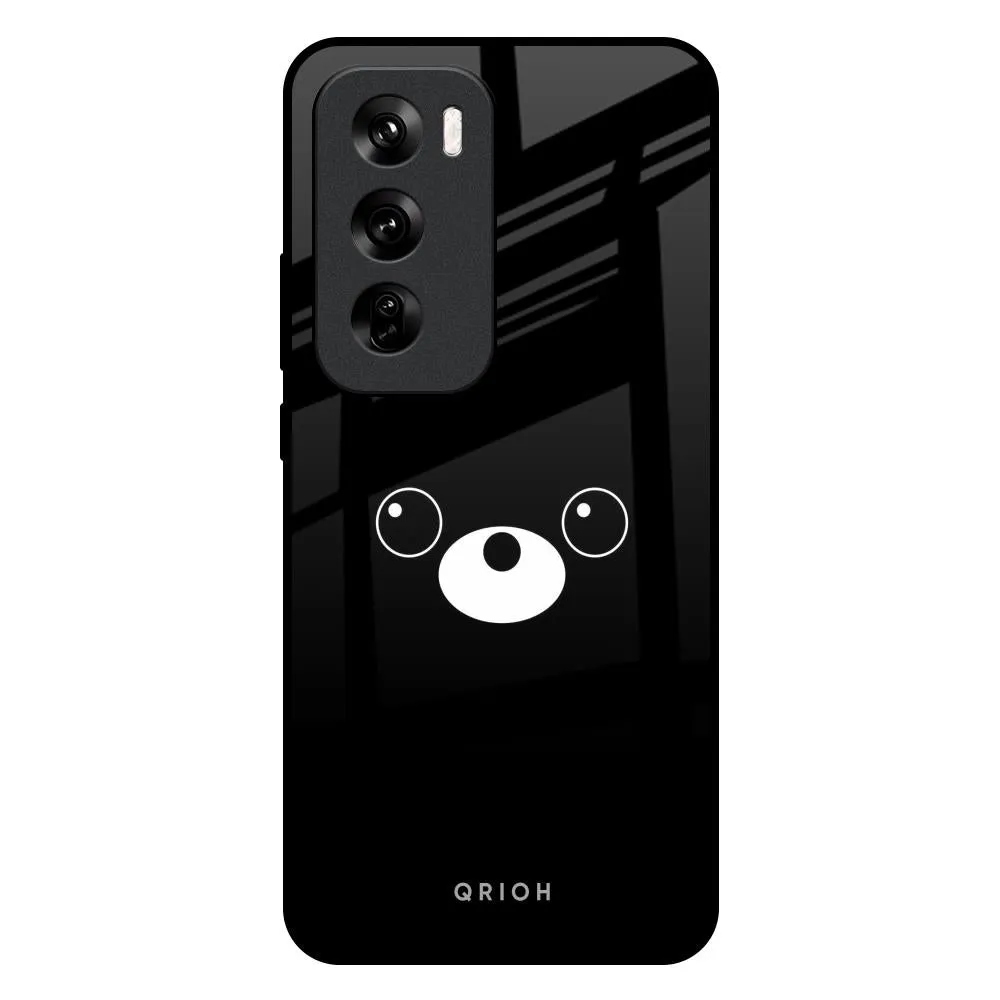 Stylish Detail Cute Bear Glass Case for Oppo Reno 12 Pro 5G