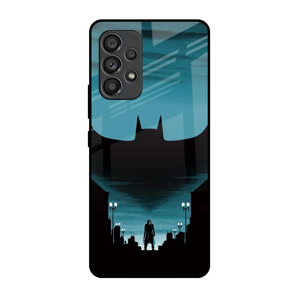 Modern Form Cyan Bat Glass Case for Samsung Galaxy A53 5G