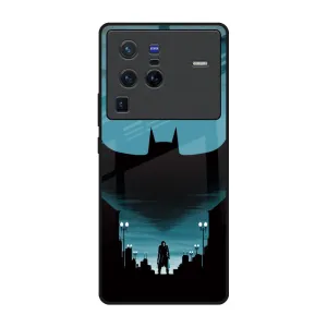 Modern Function Stylish Finish Cyan Bat Glass Case for Vivo X80 Pro 5G