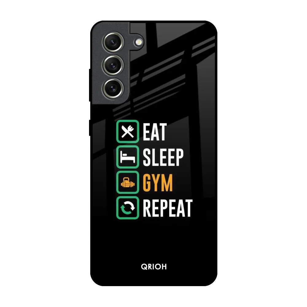 Gloss Layer Finish Compact Pattern Daily Routine Glass Case for Samsung Galaxy S21 FE 5G